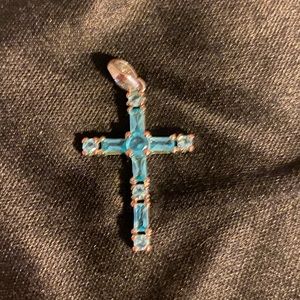 Blue Sapphire Cross pendant.